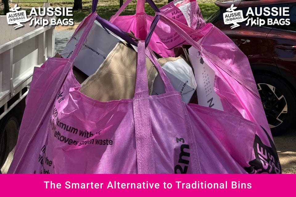 Skip Bags Canberra article feature image of a flyer bag being picked up