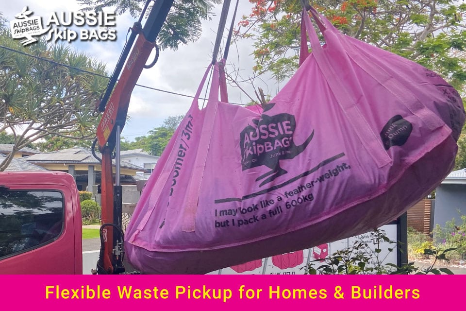 Skip Bags Maitland article feature image of a bag hanging on our crane