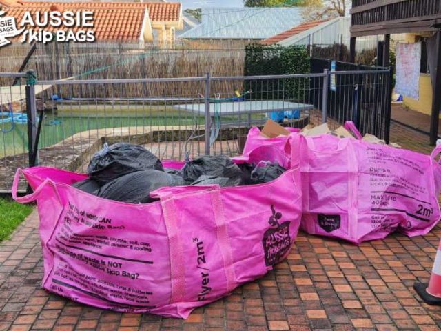 Aussie Skip Bags Ipswich image of 2 bags ready for collection
